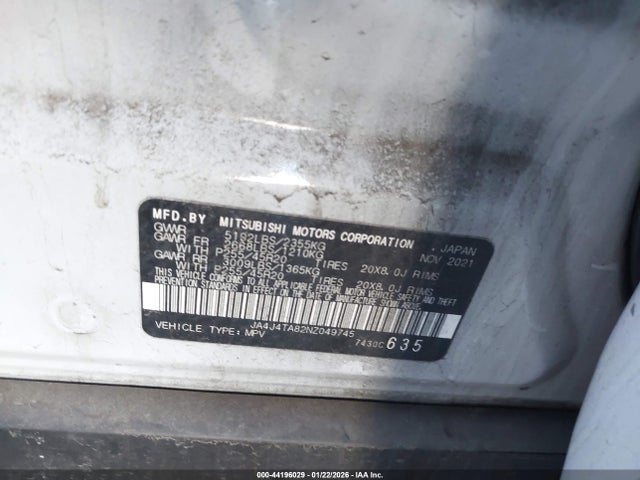 2022 MITSUBISHI OUTLANDER JA4J4TA82NZ049745 Photo 8