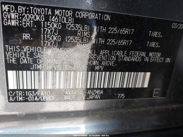 2020 TOYOTA RAV4 JTMP1RFV8LD064853 Photo 8