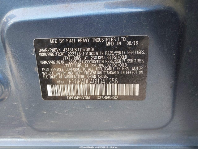 Subaru Crosstrek 2.0i Premium 2016 JF2GPADC4GH341256 Image 9