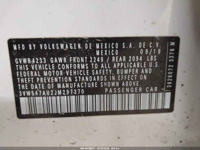 2018 VOLKSWAGEN GOLF GTI 3VW547AU2JM297370 Photo 8