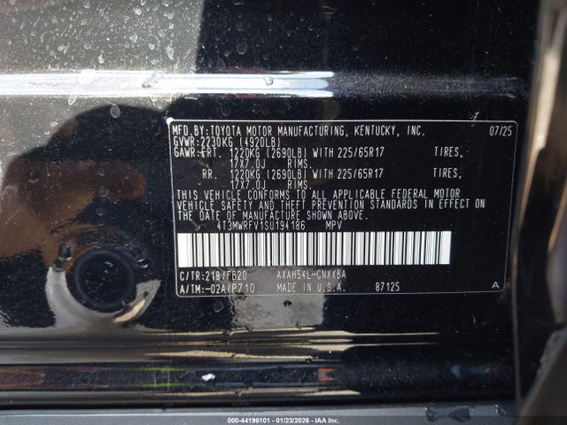 4T3MWRFV1SU194186 Toyota Rav4 Hybrid Le
