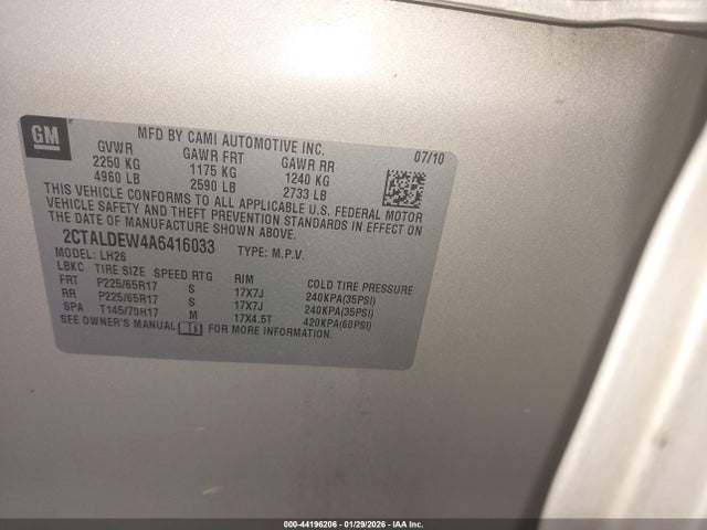 2010 GMC TERRAIN 2CTALDEW4A6416033 Photo 8