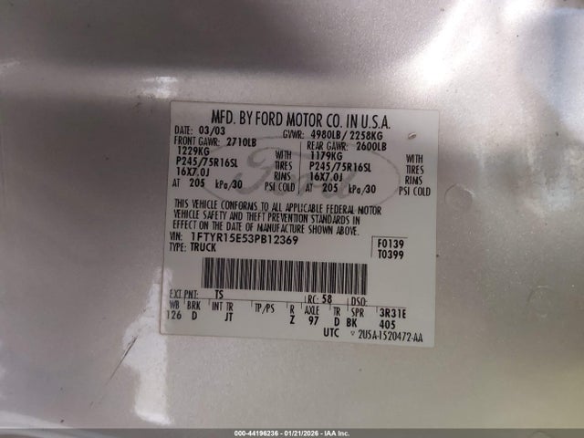 2003 FORD RANGER 1FTYR15E53PB12369 Photo 8