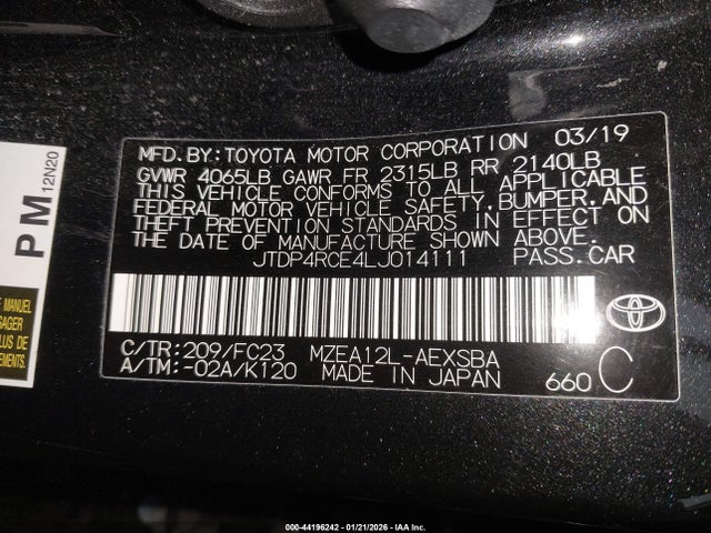 Toyota COROLLA SE 2020 JTDP4RCE4LJ014111 Image 9