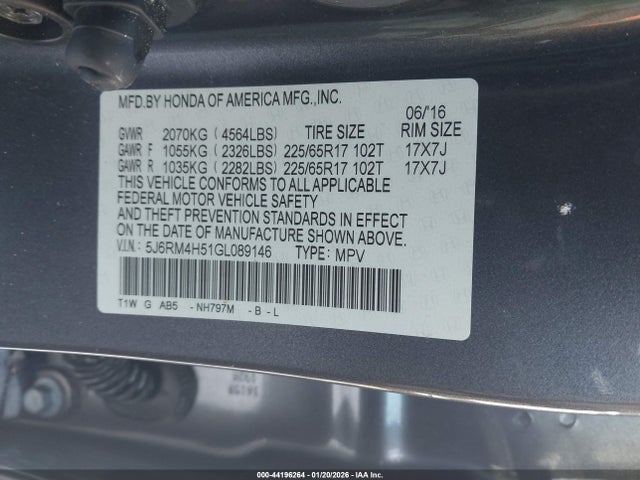 5J6RM4H51GL089146 Honda CR-V EX