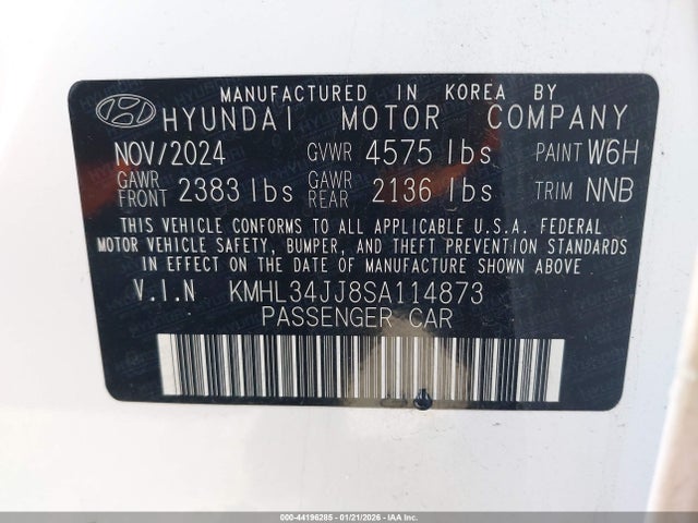 KMHL34JJ8SA114873 Hyundai Sonata Hybrid Sel