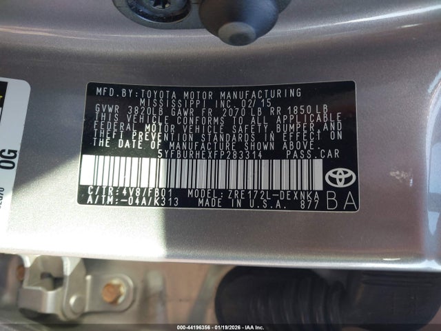 Toyota Corolla Le/le Plus/le Premium 2015 5YFBURHEXFP283314 Image 9
