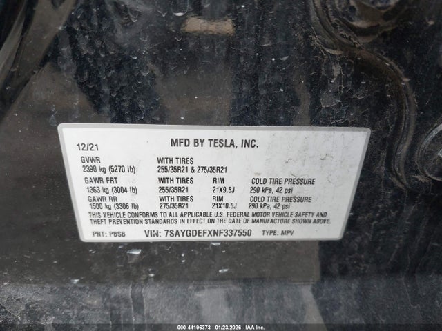 2022 TESLA MODEL Y 7SAYGDEFXNF337550 Photo 8