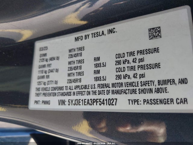 2023 TESLA MODEL 3 5YJ3E1EA3PF541027 Photo 8