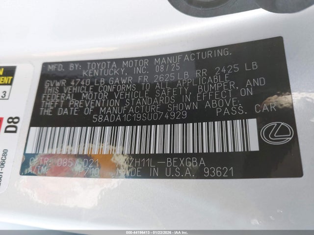 58ADA1C19SU074929 Lexus ES 300H