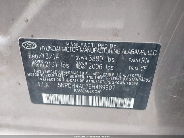 Hyundai ELANTRA SE 2014 5NPDH4AE7EH489907 Image 9