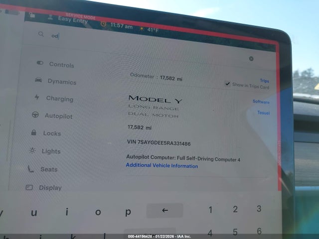 2024 TESLA MODEL Y 7SAYGDEE5RA331486 Photo 6