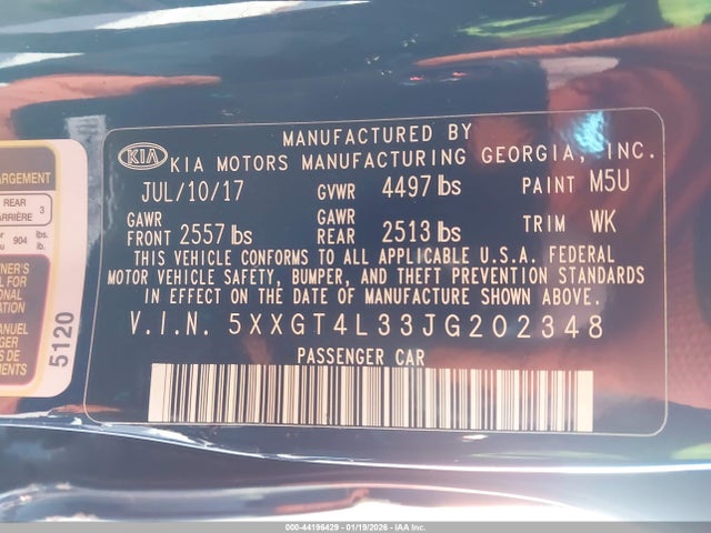 5XXGT4L33JG202348 KIA Optima Lx