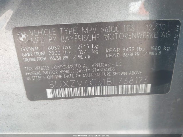 2011 BMW X5 5UXZV4C51BL738123 Photo 8