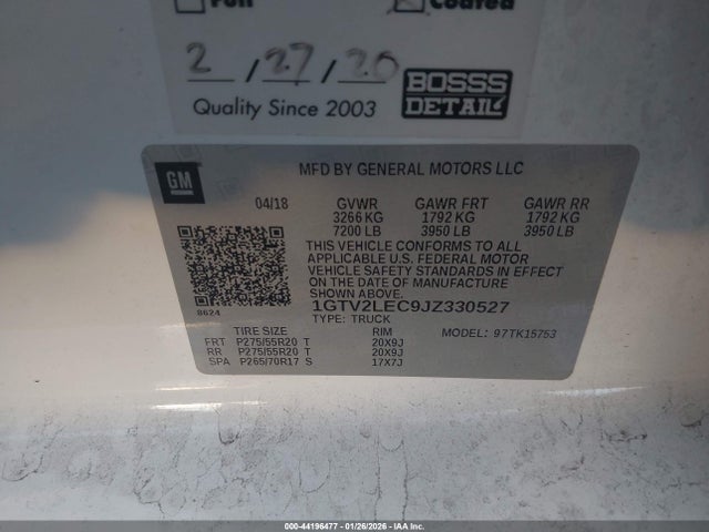 1GTV2LEC9JZ330527 GMC SIERRA 1500