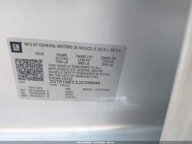 3GTP1NEC1JG356949 GMC Sierra 1500 Slt