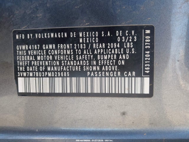 2023 VOLKSWAGEN JETTA 3VW7M7BU3PM029685 Photo 8