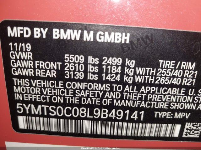 2020 BMW X3 M 5YMTS0C08L9B49141 Photo 8