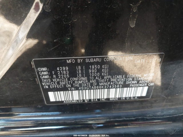 Subaru Impreza 2.0i 2019 4S3GTAB66K3743583 Image 9
