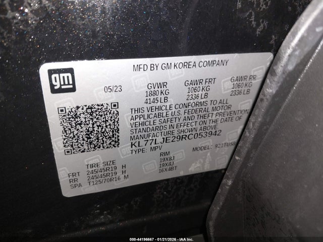 KL77LJE29RC053942 Chevrolet Trax Fwd 2rs