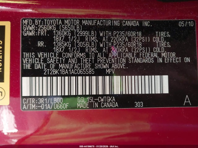 2010 LEXUS RX 350 2T2BK1BA1AC065585 Photo 8