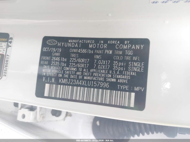 KM8J23A4XLU157996 Hyundai TUCSON SE