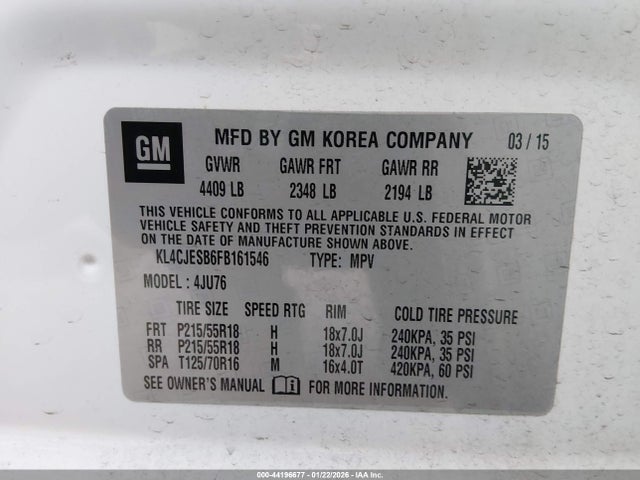 Buick Encore 2015 KL4CJESB6FB161546 Image 9