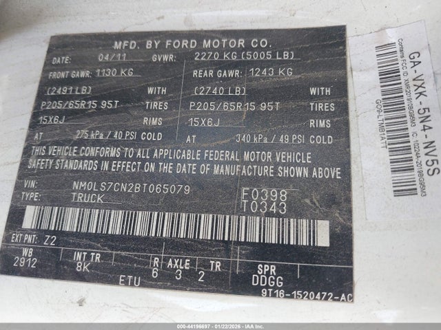 2011 FORD TRANSIT CONNECT NM0LS7CN2BT065079 Photo 8