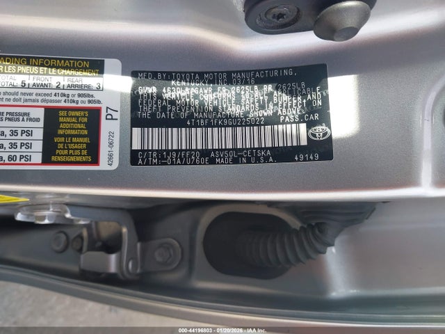 Toyota CAMRY SE 2016 4T1BF1FK9GU225022 Image 9
