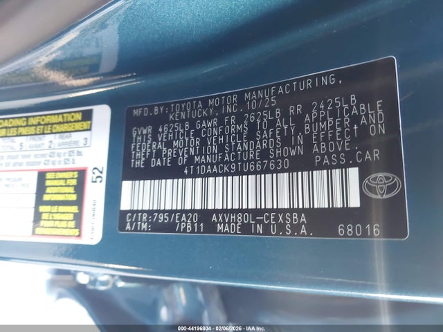 Toyota CAMRY SE 2026 4T1DAACK9TU667630 Image 9