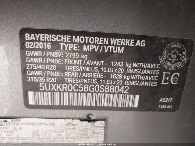 5UXKR0C58G0S88042 BMW X5 Xdrive35i