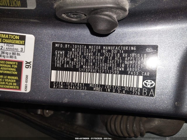 Toyota Corolla Le Eco 2014 5YFBPRHE1EP112599 Image 9