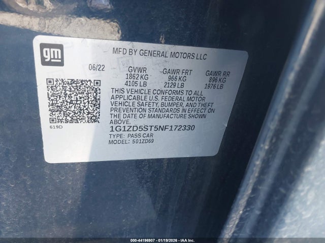 1G1ZD5ST5NF172330 Chevrolet Malibu Fwd Lt