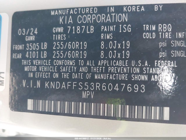 KIA Ev9 Wind 2024 KNDAFFS53R6047693 Image 9
