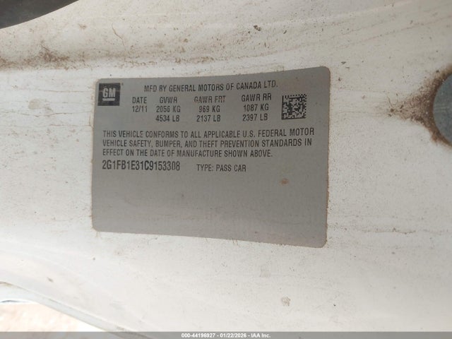 Aukcja sprzedaży 2012 Chevrolet Camaro 1lt, vin: 2G1FB1E31C9153308, numer aukcji: 44196927