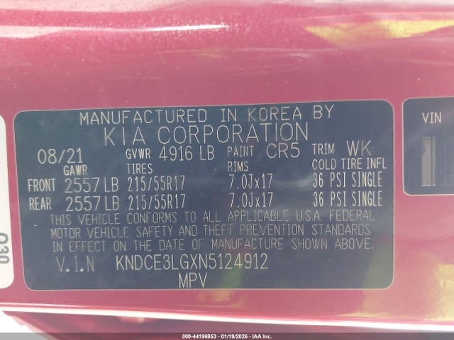 KNDCE3LGXN5124912 KIA Niro Ev Ex Premium