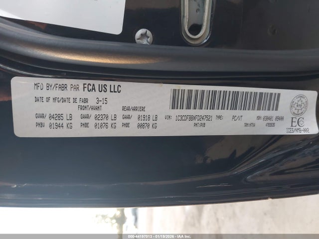 1C3CDFBBXFD247521 Dodge DART SXT