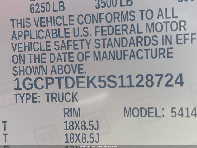 1GCPTDEK5S1128724 Chevrolet Colorado 4wd Z71