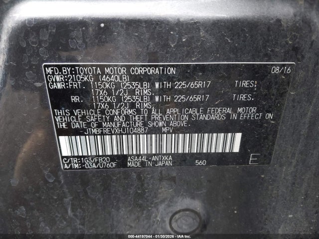 JTMBFREVXHJ104887 Toyota RAV4 LE