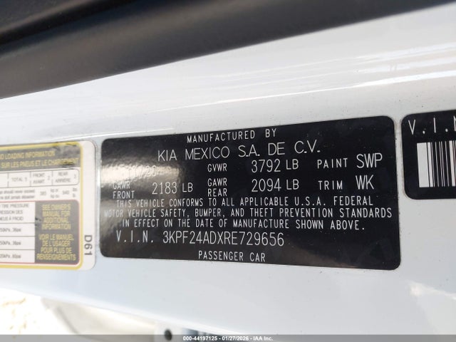 3KPF24ADXRE729656 KIA Forte Lxs