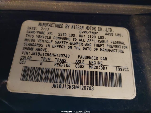 JN1BJ1CR6HW120743 Nissan Rogue Sport S