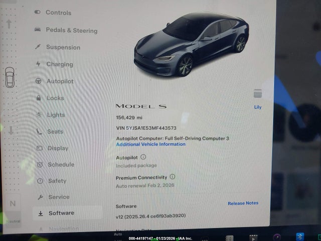 Продаж на аукціоні авто 2021 Tesla Model S, vin: 5YJSA1E53MF443573, номер лоту: 44197147