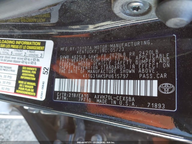 Aukcja sprzedaży 2023 Toyota Camry Se Hybrid, vin: 4T1G31AK5PU615797, numer aukcji: 44197171