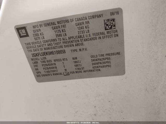 GMC Terrain Slt 2017 2GKFLUEK9H6108658 Image 9