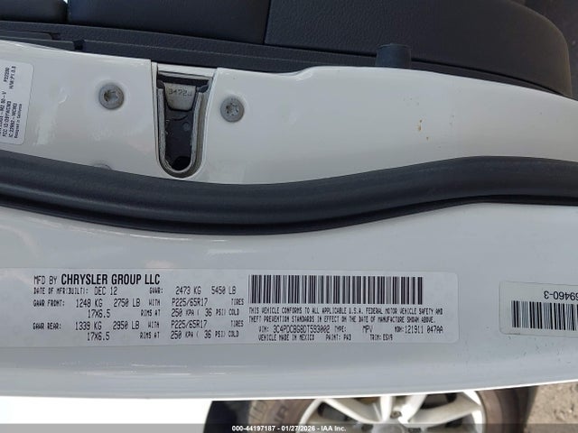 Продаж на аукціоні авто 2013 Dodge Journey Sxt, vin: 3C4PDCBG8DT593002, номер лоту: 44197187