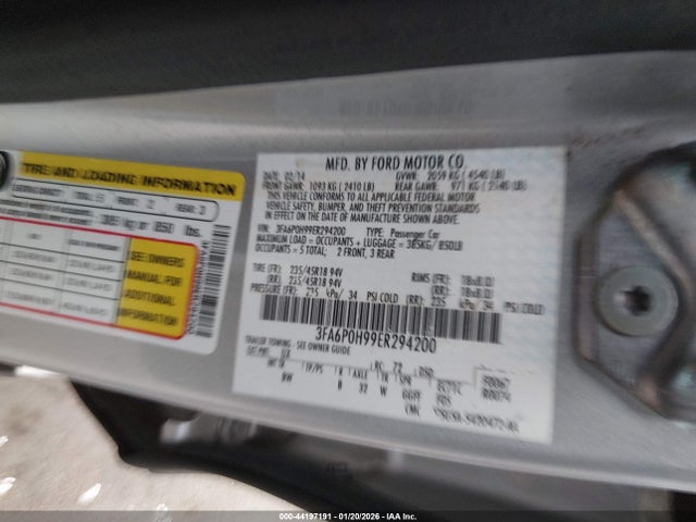 Ford FUSION SE 2014 3FA6P0H99ER294200 Image 9