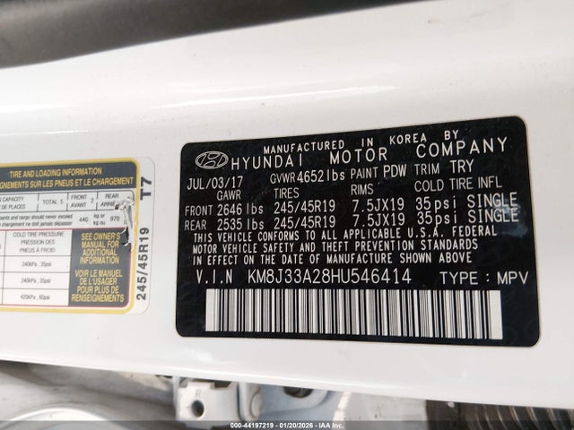 KM8J33A28HU546414 Hyundai Tucson Night