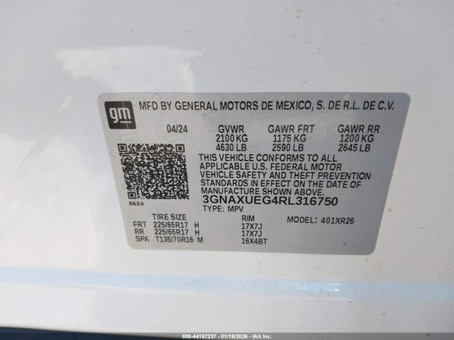 3GNAXUEG4RL316750 Chevrolet Equinox Awd Lt