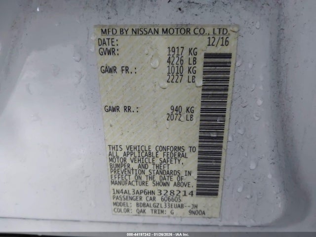 1N4AL3AP6HN328214 Nissan Altima 2.5 S