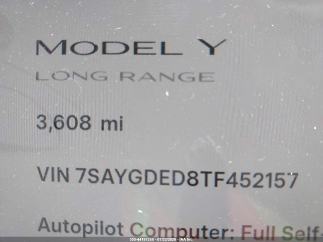 7SAYGDED8TF452157 Tesla Model Y Premium Rear-wheel Drive/standard Rear-wheel Drive